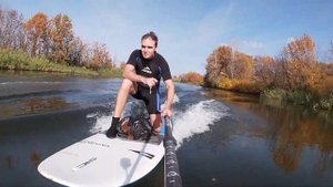 Первый тест заплыв. Жёсткий Sup board с мотором 5kW . Саратов, Роджер