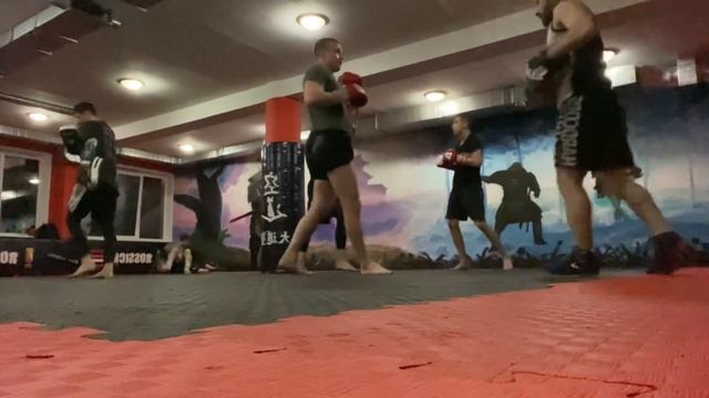 Серия на лапах для ММА  отработка серии по лапам