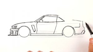 Как нарисовать машину Nissan Skyline GT-R R36