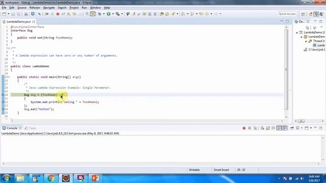 Lambda expression example with single parameter | Lambda expression in Java | Java Lambda expressio