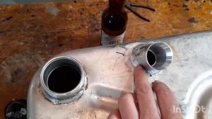 Бюджетный алюминиевый бак в лодку... из старой канистры.