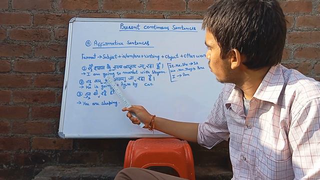 Present continuous sentences affirmative type