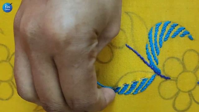 Hand embroidery new border line nakshi kantha stitch tutorial,Saree/orna/kameez border line stitch