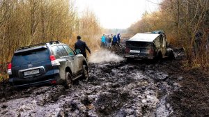 Новый Prado за трактором в грязь?! УАЗ на автомате! Настоящее бездорожье. Жёсткий оффроуд.