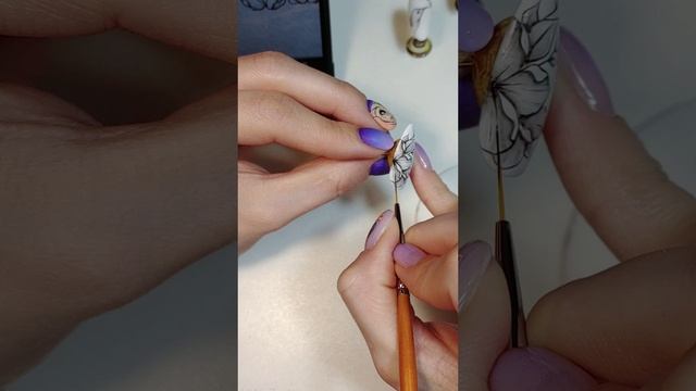 Ручная роспись ногтей. Роспись гель-краской.