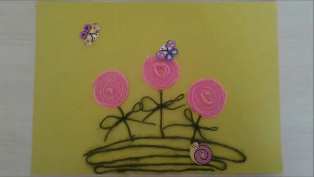 "Аппликация. Волшебные цветы из шерстяных ниток." смотреть онлайн