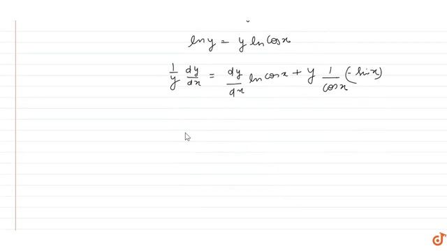 Find `dy/dx` if ` y = ( cos x)^((cosx)^((cosx)^((cosx)........oo` смотреть онлайн