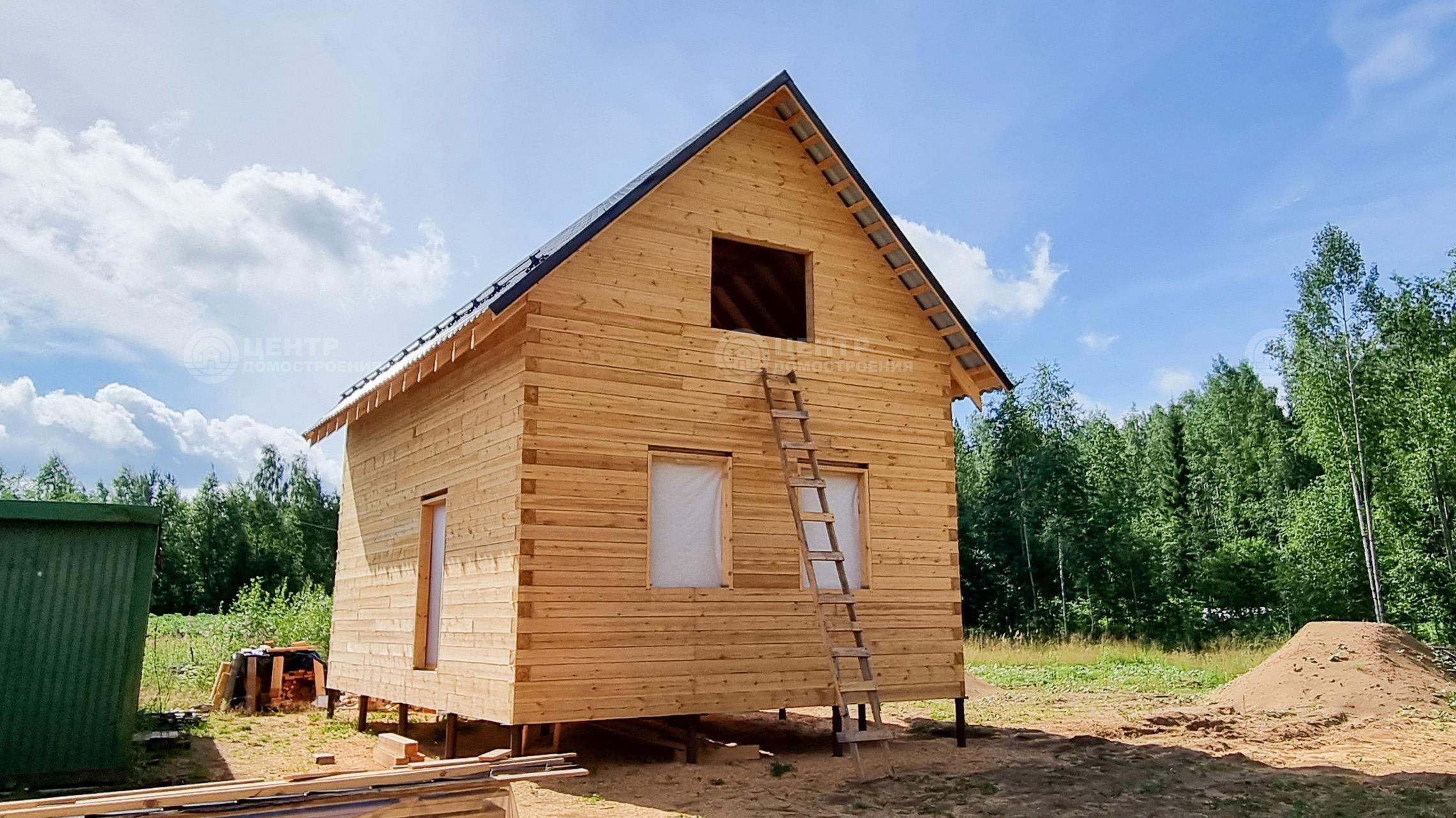 Деревянный дом с мансардой 6 на 8 в Сыктывкаре, 13 км. Технология работы компании Центр Домостроения