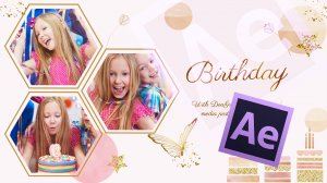 Детское слайд-шоу на день рождения Birthday Slideshow Gold butterfly videohive