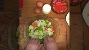 Гратен из цветной капусты и курицы