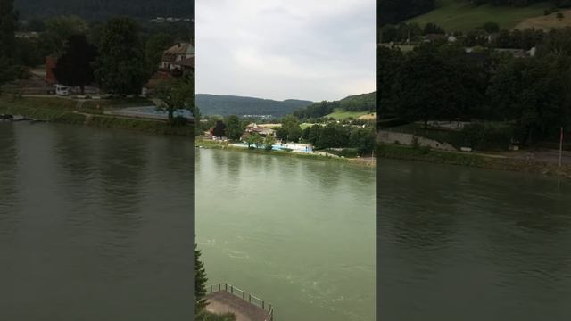 Rhein River from Laufenburg Germany looking at Laufenburg Switzerland #shorts