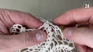 Скатерть крючком, Лусиана, часть 2 из 8 (17-28 ряд)