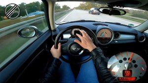 Mini One R56 1.6 98 PS Top Speed Drive On German Autobahn No Speed Limit POV