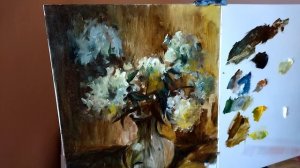 Как нарисовать БЕЛЫЕ ФЛОКСЫ маслом. Букет цветов маслом