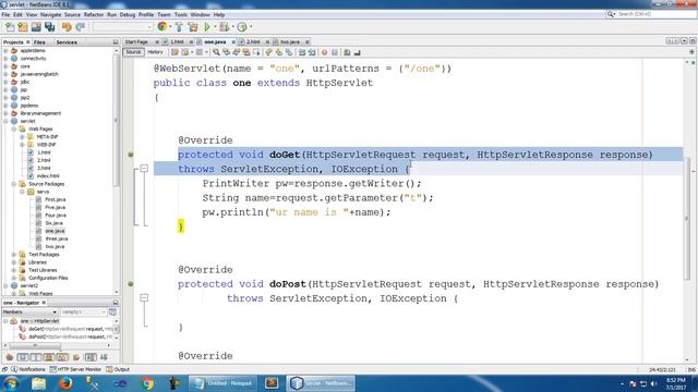 doGet method in servlet #2 смотреть онлайн