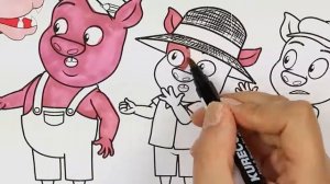 Три поросенка узнать цвета | Маленькие руки раскраски для детей