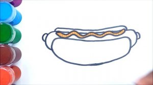 How to draaw a hotdog | Как нарисовать сосиску в тесте | Сурет салу хотдог
