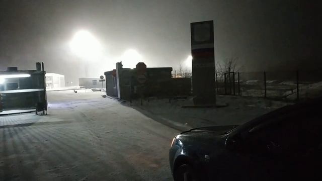 Снегопад в Изварино на таможне 19.12.2021
