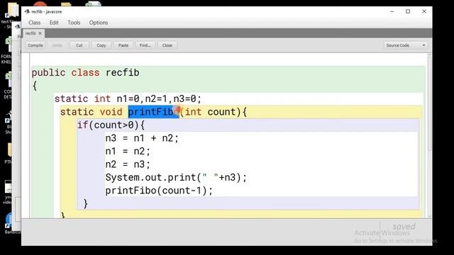 Recursion in java | fibonacci series using recursion