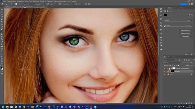 Как поменять цвет глаз в Фотошопе