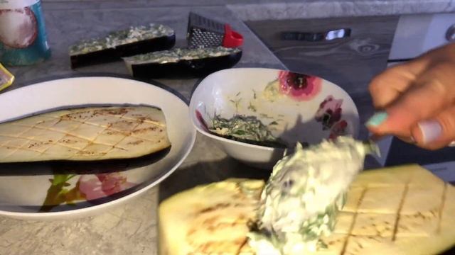 Запечённые баклажаны с зеленью,картофель по деревенски,покупки. смотреть онлайн