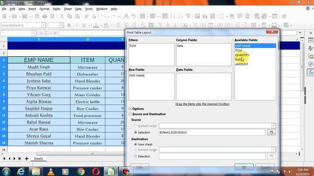 pivot table for beginners in Libreoffice calc in Hindi || Libreoffice calc