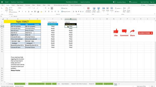 How do I compare Text in two columns. Excel Tutorial Hindi and Urdu. Excel formulas and functions смотреть онлайн