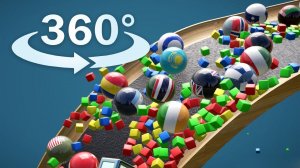 Marble Run Race Tournament #:8 360 panorama spherical video. Relaxing and Fun Video. ASMR. VR