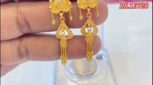 gold tops letest earrings design | light weight with price 2022/ Tops bunde ki new design #jeweller