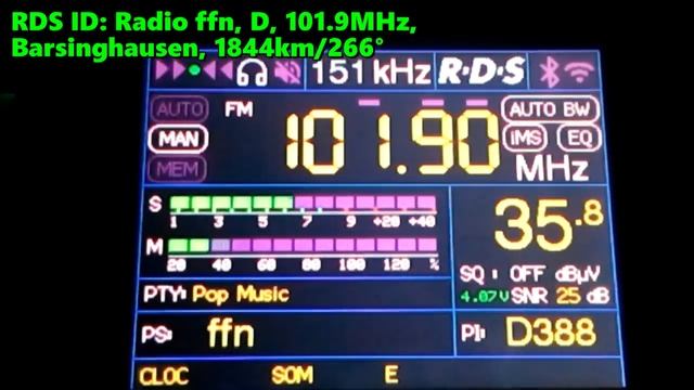 26.05.2023 17:53UTC, [Es], Radio ffn, Германия, 101.9МГц, 1844км