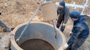 Септик из жби колец,как правильно опускать кольца диаметром 1500мм