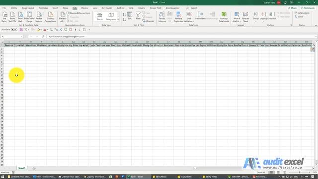Copy email addresses from Outlook to Excel & separate name and address смотреть онлайн