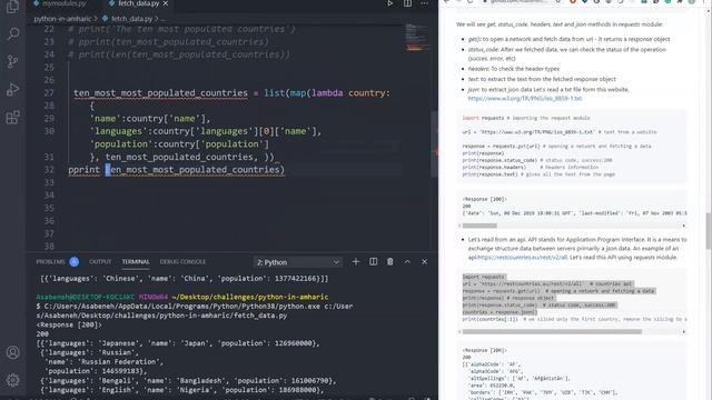 Python in Amharic: Day 8 - Solving problems - 2/4