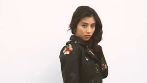 Ailegogo Punk Style Faux Soft Leather Jacket Women Embroidery Floral Faux Leather Jacket Pu