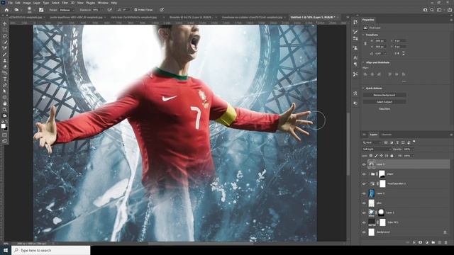 Photoshop Sports Poster Design / Photo Editing Tutorial / windy studio #Ronaldo #soccer #poster смотреть онлайн