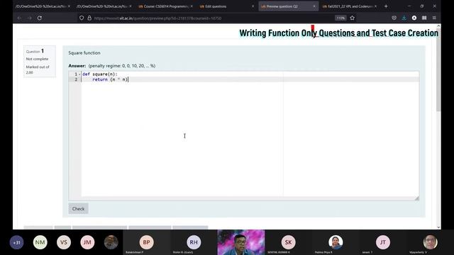 Moodle Coderunner Plugin Demo by Prof. Kumar Kannan