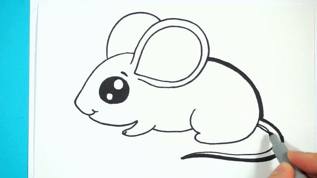 How to draw a mouse. Simple drawing for kids. Как нарисовать мышь. Простой рисунок для детей.