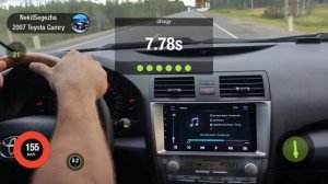 Камри 3.5 замер , разгон 100-200 на dragy  , 2 человека в салоне