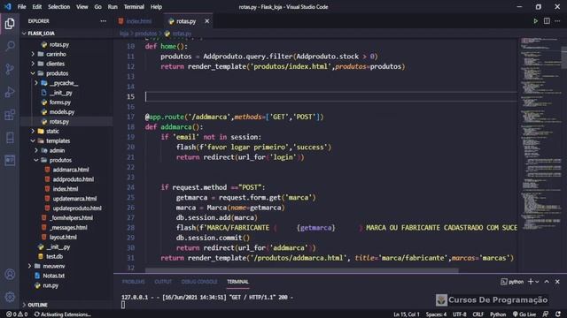 Curso Programação - Criando uma loja online em python usando o framework flask - 15