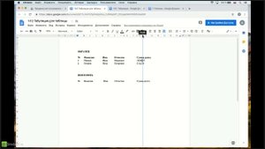 Создание таблицы с помощью табуляции в Google Документах