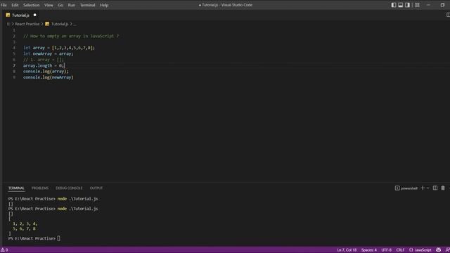 Most Asked Interview Questions || How to Empty an array in JavaScript #14 #reactjs #javascript #nod
