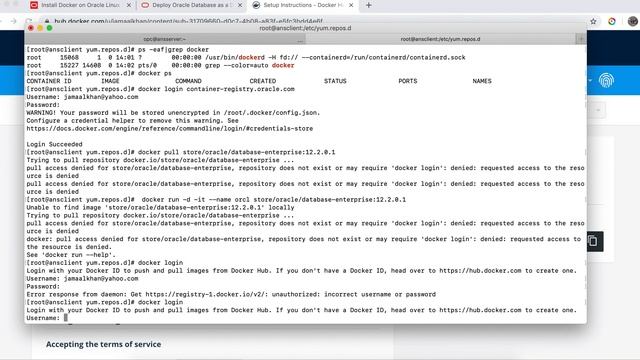 Install of Docker and Oracle database on docker смотреть онлайн