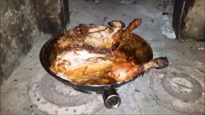 рецепт Курица в русской печи в камине