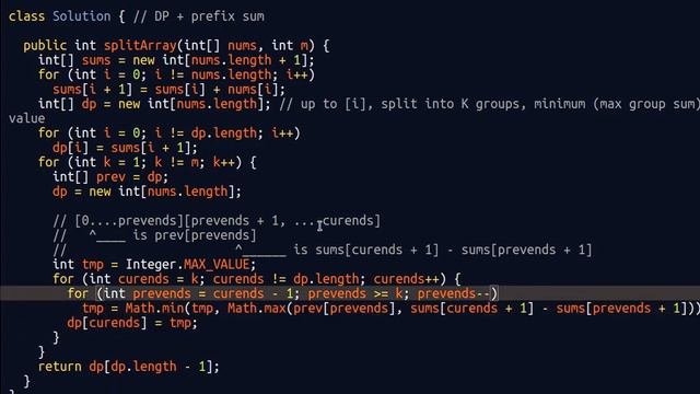 Leetcode 0410. Split Array Largest Sum смотреть онлайн