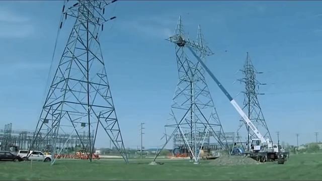 Испытание взрывом проводов ЛЭП