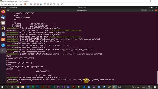 How to make ModelSim from Quartus Prime Lite work on Ubuntu 20.04