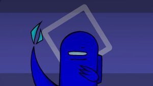 PSYCHO MEME - Among us oc (white x blue)