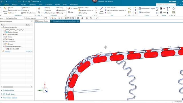 Моделирование цепи в Simcenter3D Motion