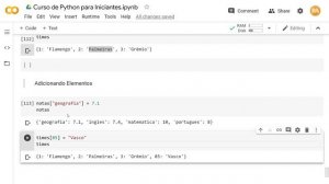 GOOGLE COLAB | CURSO RÁPIDO DE PYTHON PARA INICIANTES - AULA 3: Dicionários, IF / ELSE / ELIF