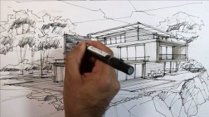 Architecture sketching house 18